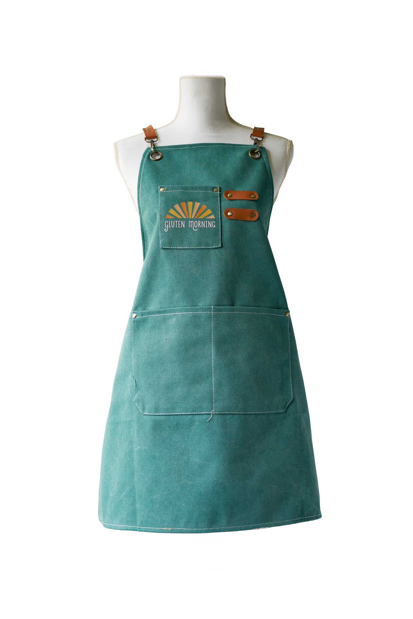 Blue 'Gluten morning' apron