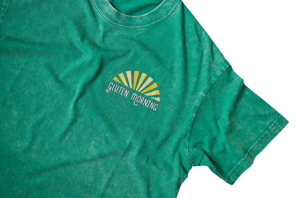 Retro oversized gluten morning t shirt- green