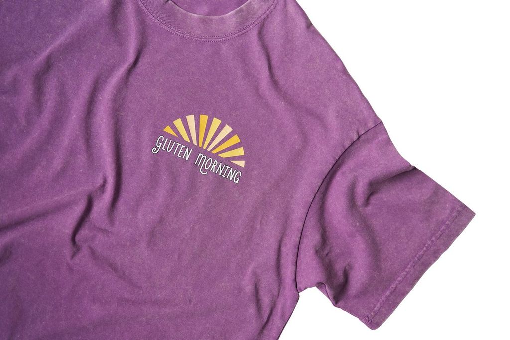 Retro oversized gluten morning T shirt - purple
